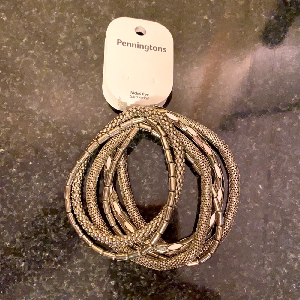 Pennington’s 6 Pack Silver Toned Bracelets